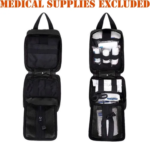 Miniatura 3 de Kit de primeros auxilios, mochila de supervivencia, kit de trauma, bolsa médica EMT, organizador de equipo táctico al aire libre, bolsa Molle