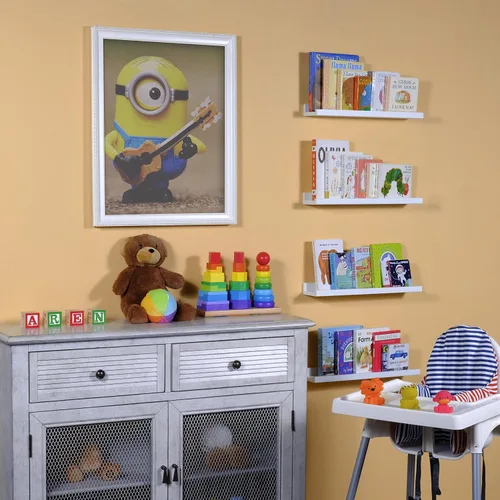 Miniatura 2 de Wallniture Denver Estantes flotantes montados en la pared para decoración del cuarto del bebé, exhibición de estantería de habitación infantil
