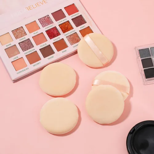 Miniatura 4 de 10 esponjas de base para polvo facial, 2.36 pulgadas para base de terciopelo, aplicador de algodón puro, almohadillas de maquillaje cosmético