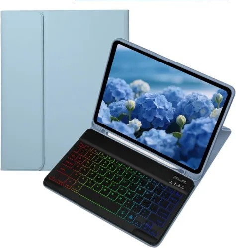 Miniatura 20 de kaidisen Funda con teclado retroiluminado colorido para Galaxy Tab S6 Lite de 10.4 pulgadas con teclado magnético desmontable Bluetooth RGB