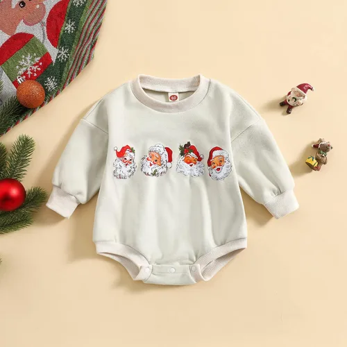Miniatura 2 de Traje de Navidad para bebé recién nacido, con cuello redondo, manga larga, con burbujas, de gran