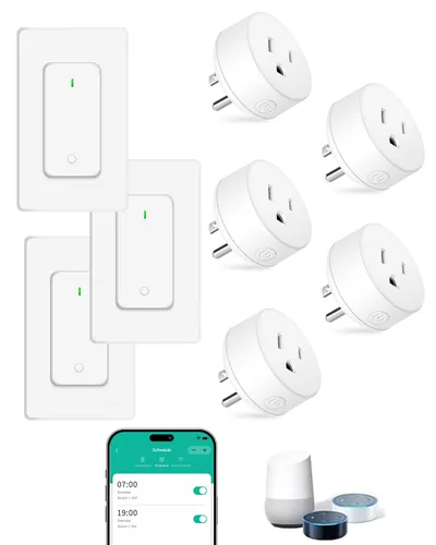 Miniatura 45 de NineLeaf Interruptor de salida remoto inalámbrico, interruptor de lámpara remoto, interruptor decorativo de enchufe de luz de encendido y apagado