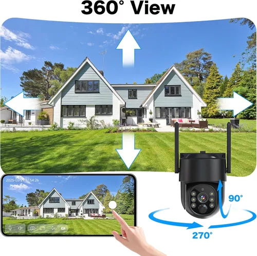 Miniatura 3 de Cámaras de seguridad solares inalámbricas para exteriores, cámaras de seguridad de 2K 4MP alimentadas por batería, cámara PTZ WiFi