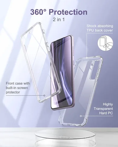 Miniatura 2 de SURITCH Funda transparente para Samsung Galaxy S21 FE de 6.4 pulgadas (solamente), [protector de pantalla integrado] carcasa rígida protectora