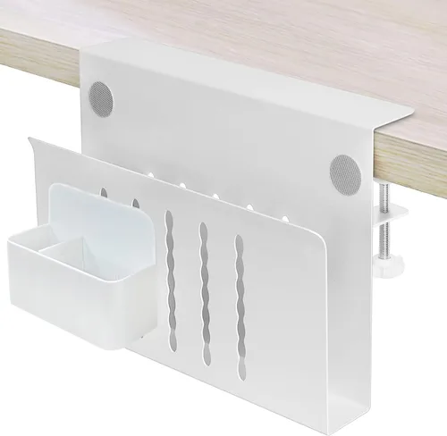 Miniatura 10 de Organizador lateral de escritorio, soporte para laptop con soporte magnético para bolígrafo, organizador de escritorio colgante sin taladros
