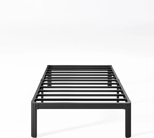 Miniatura 12 de Marco de cama King de metal de 16 pulgadas de alto, no necesita somier, plataforma de marco de cama de tamaño King resistente, sin ruido, fácil