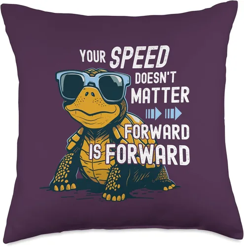 Miniatura 5 de Motivation Life Quote Tortoise Inspiration Phrase Your Speed Doesn't Matter Inspiring Positive Dichings - Almohada de tortuga, 16 x 16 pulgadas