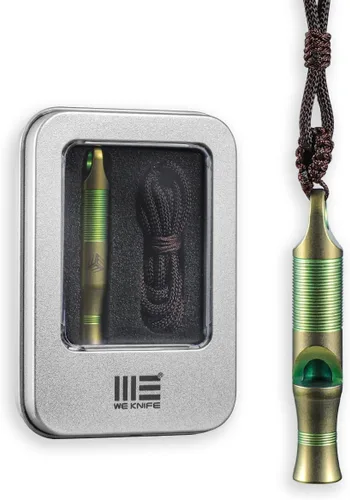 Miniatura 11 de WeKnife Silbato de emergencia de supervivencia, silbato de seguridad de titanio para exteriores, con cuerda de paracaídas para kayak, chaleco Azul