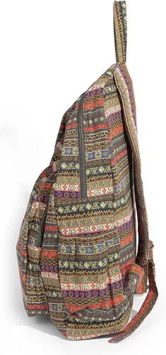 Miniatura 4 de OPQRSTU Bolso de mano hippie para mujer, bolso bohemio de gran capacidad, mochilas de moda turística portátil, Verde Amarillo, Grande, Bohemio