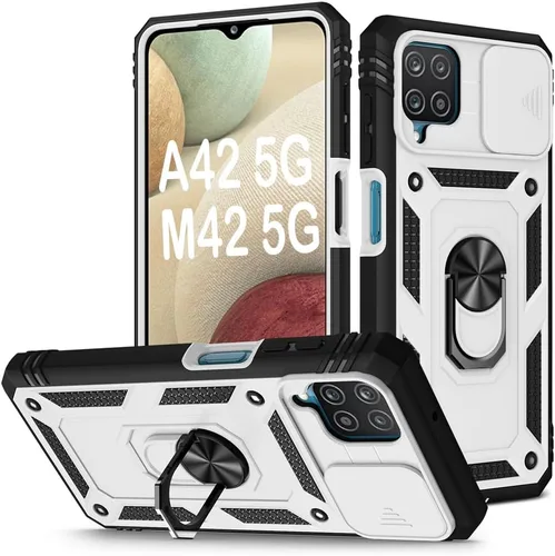 Miniatura 77 de PASNEW Funda para Samsung Galaxy A54, Soporte Metálico y Cubierta Deslizante para Cámara, Militar Multicapa Resistente de Cuerpo Completo a Prueba