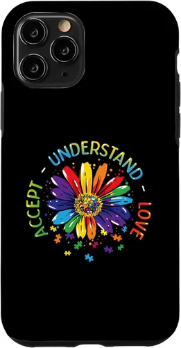 Miniatura 10 de Funda para iPhone 11 con diseño de flores ASD y arcoíris para concienciación sobre el autismo
