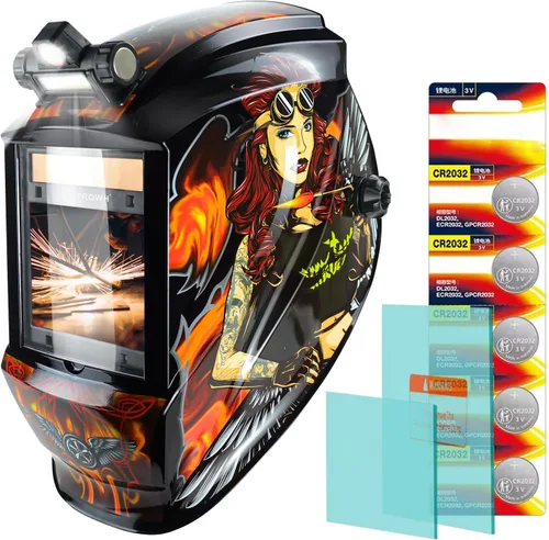 Miniatura 14 de TRQWH Welding Helmet Auto Darkening Large Viewing True Color Solar Powered Welding Mask with 4 Arc Sensor Adjustable Wide Shade Range 4~5-8/9-13