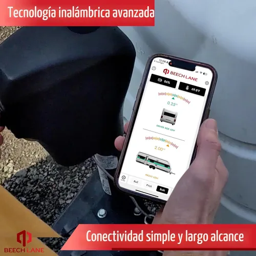 Miniatura 4 de Beech Lane Sistema de nivelación inalámbrico de autocaravana, fabricado en los Estados Unidos, aplicación de teléfono fácil de usar con medidas
