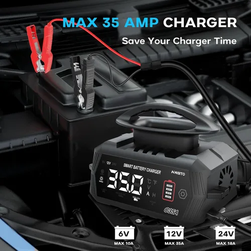 Miniatura 4 de Cargador de batería de 35 amperios, cargador inteligente de goteo 6V/12V/24V, cargador de batería de coche, litio, Lifepo4, plomo ácido