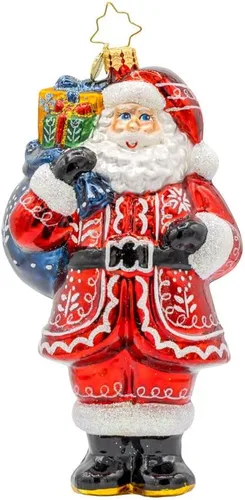 Miniatura 18 de Adorno de árbol de Navidad decorativo de vidrio hecho a mano europeo de Christopher Radko, Ardisia Crenata Claus