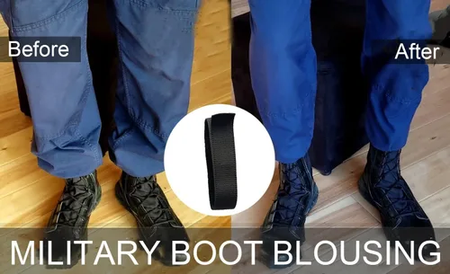 Miniatura 3 de Correas negras elásticas militares para botas vaqueras, correas tácticas ajustables militares para caza, jardinería, senderismo, ciclismo, pesca, 4