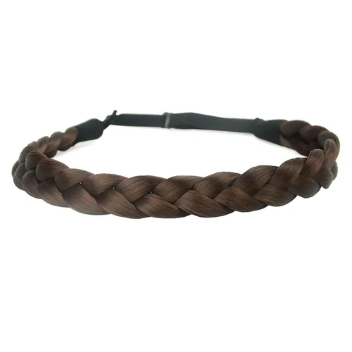 Miniatura 32 de Diadema clásica de cabello sintético trenzado, trenzas gruesas y anchas, extensión de cabello con elástico para mujeres y niñas, accesorio