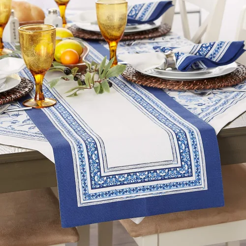 Miniatura 6 de DII Table Top Décor Collection - Camino de mesa de primavera y verano, 14x72 pulgadas, estampado de rayas de Oporto Oporto Stripe