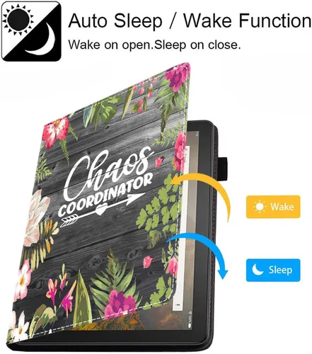 Miniatura 3 de Funda para tablet Kindle Fire 7 (12ª generación, versión 2022) último modelo de 7 pulgadas, funda delgada de piel sintética con soporte para tarjeta