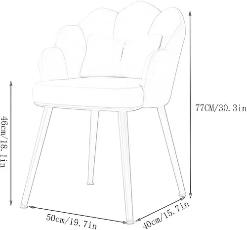 Miniatura 2 de Modern Dining Chair Modern Leather Dining Chairs,Dressing Table Chair with Metal Chair Legs Kitchen Bedroom Marriage Room Balcony Sofa Chair-Green