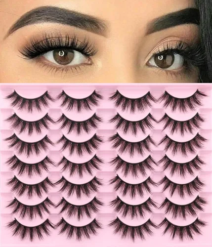 Miniatura 12 de Pestañas Postizas de Aspecto Natural Pestañas de Visón Sintético Wispy Pestañas de Ojo de Zorro que Parecen Extensiones Pestañas de Visón 3D