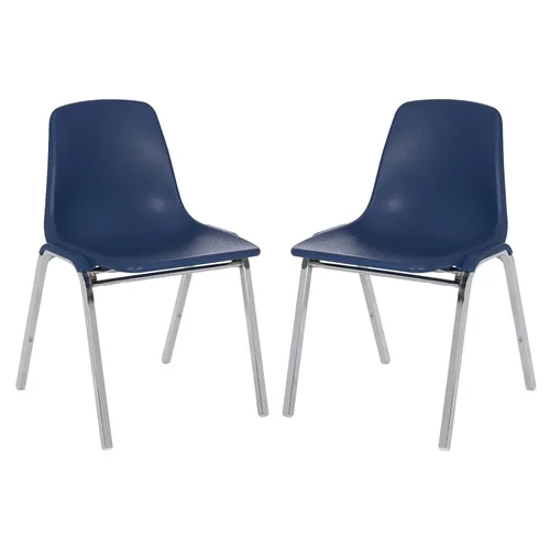 Miniatura 6 de OEF Furnishings OEF8110/2 Silla apilable de polipropileno de grado comercial (negro, paquete de 2)