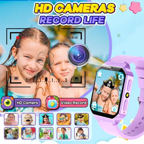 Miniatura 4 de Reloj inteligente para niños de 6 a 12 años, juguetes con 26 juegos, reproductor de música, pantalla táctil HD de 1.69 pulgadas, cámara de video