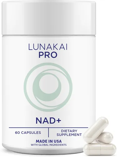 Lunakai Fórmula NAD+ de doble vía fabricada en Estados Unidos con NR y resveratrol - Suplemento natural de NAD para mujeres y hombres -