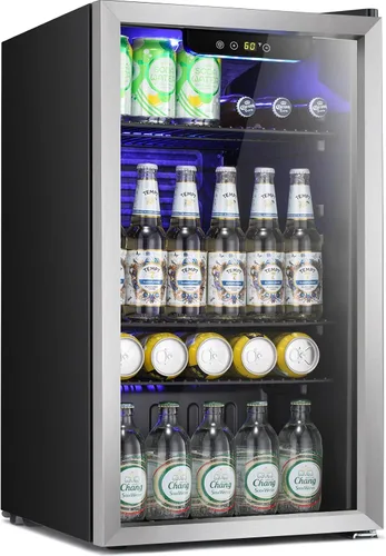 Miniatura 8 de Antarctic Star Refrigerador de Bebidas Enfriador de 18L, 24 Latas, Mini Refrigerador con Compresor Silencioso, Luz LED, Refrigerador Pequeño