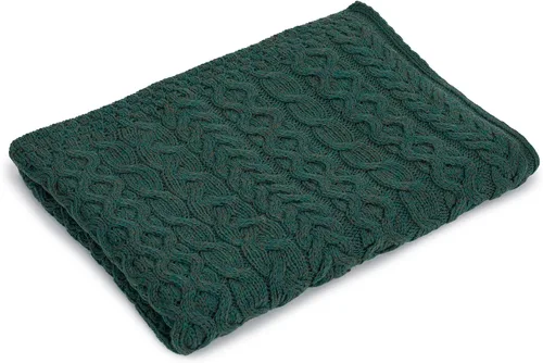 Miniatura 2 de SAOL Manta de punto trenzado pesado 100% de lana merina, 42 x 62 pulgadas, color verde día de San Patricio