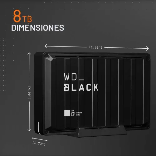 Miniatura 2 de WD_BLACK 8TB D10 Game Drive - Disco duro externo portátil, compatible con Playstation, Xbox, PC y Mac - WDBA3P0080HBK-NESN