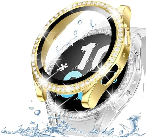 Miniatura 47 de DEALELE Paquete de 1 + 3 fundas y protector de pantalla compatible con Samsung Galaxy Watch FE / 5/4 de 1.575 pulgadas, funda protectora