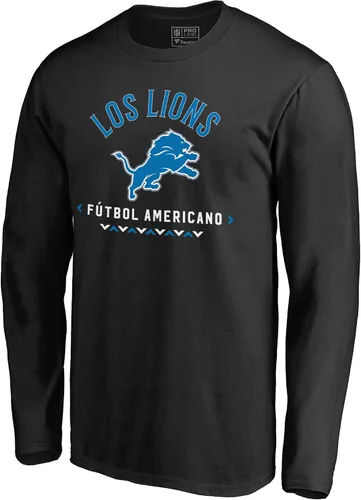 Fanatics Men's Black Detroit Lions Futbol Americano Long Sleeve T-Shirt