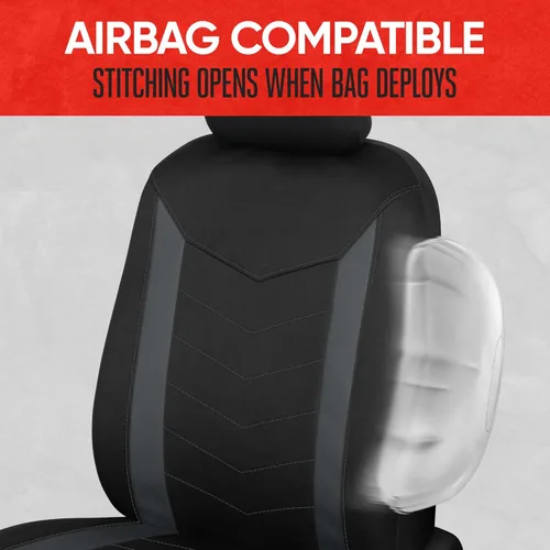 Miniatura 7 de Motor Trend SpillGuard 2 fundas de asiento gris carbón para automóviles y fundas de asiento para camiones – Fundas de asiento de coche impermeables