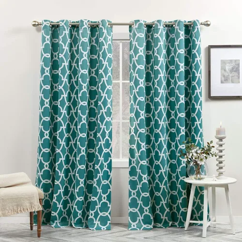 Miniatura 12 de Exclusive Home Gates panel de cortinas en par para ventana, con arandelas en la parte superior, para oscurecimiento de habitación, tejidas