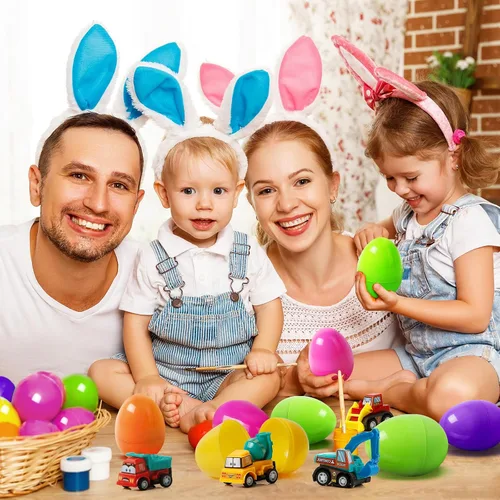 Miniatura 7 de ZenBombs Huevos de Pascua con autos en el interior – 12 huevos de Pascua precargados con autos de juguete de tracción – Relleno de cesta de Pascua