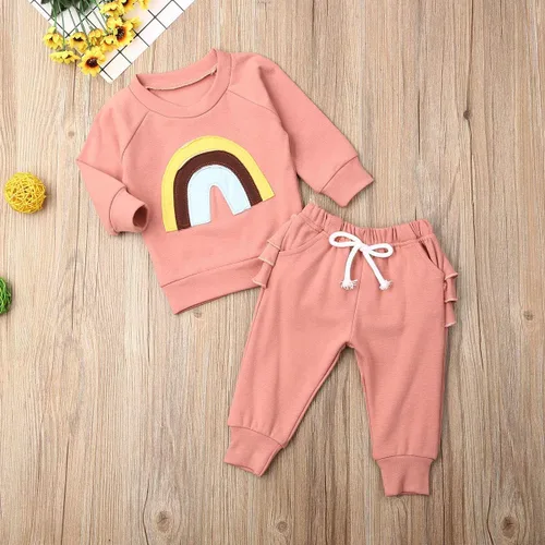 Miniatura 6 de Thorn Tree Ropa de bebé recién nacido traje de algodón lindo bebé niño ropa de juego otoño invierno arco iris trajes Arcoiris Rainbow