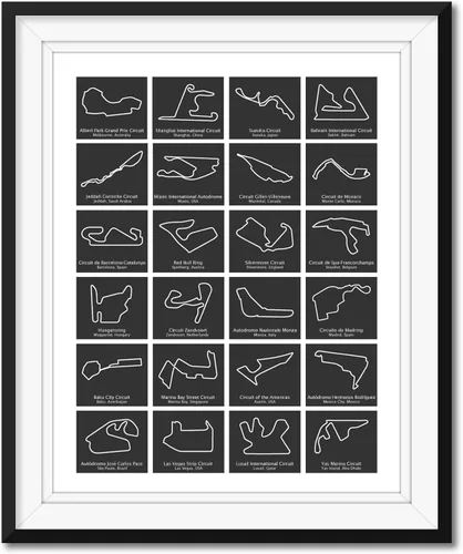 Miniatura 7 de Custom Car Posters Póster de pista de carreras de Fórmula 2026, diseño de circuitos destinados a los fanáticos de las carreras de Fórmula de regalo