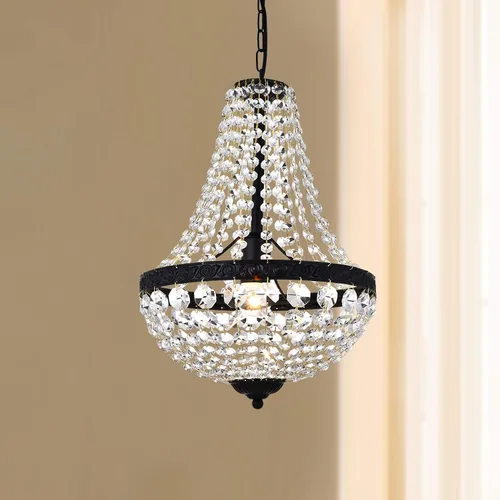Miniatura 2 de Bestier Moderno imperio francés con acabado negro de granja, lámpara colgante de cristal de granja, lámpara LED de techo, lámpara de comedor, baño