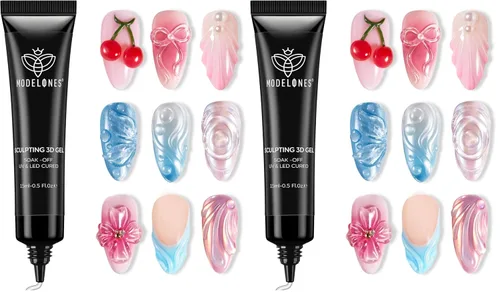 Miniatura 8 de modelones Moldes de silicona para arte de uñas, 7 moldes de flores 3D con bolígrafo de tallado, plantillas de modelado transparentes, flores