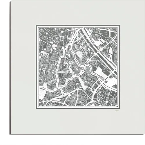 Miniatura 94 de O3 Design Studio Mapa de corte de papel Madrid negro mate de 20 x 20 pulgadas