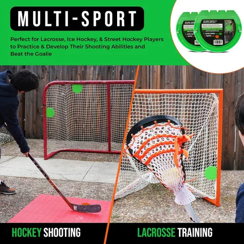 Miniatura 4 de Top Shelf Targets Paquete Combinado con Objetivos de Hockey Magnéticos Duraderos/Objetivos de Portería de Lacrosse, 4 Correas de Sujeción y 4 Discos