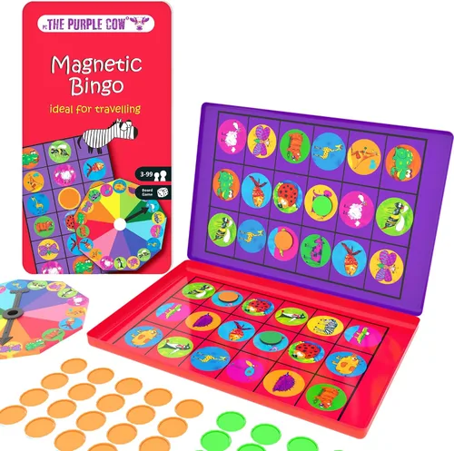 Miniatura 10 de The Purple Cow - Juego de ajedrez magnético para niños y adultos. Tamaño de viaje, juego ligero para horas de diversión - Mini juego portátil
