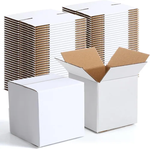 Miniatura 9 de Yeaqee 72 cajas de envío de cartón corrugado de 4 x 4 x 4 pulgadas, cajas de envío pequeñas para embalaje, envío, mudanza, pequeñas empresas, Negro