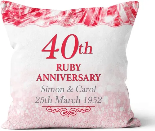 Almohada cuadrada personalizada para esposo esposa de pareja amante, regalos únicos para aniversario, 40 aniversario, boda, aniversario, nombre