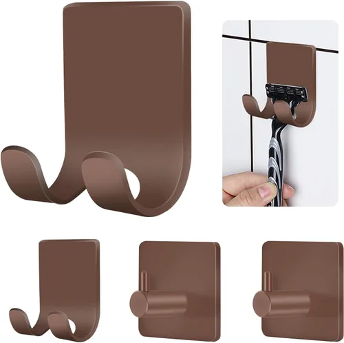 Miniatura 16 de CGBE 4 Paquetes Ganchos de Ducha para Interior de Ducha, Soporte Colgador Autoadhesivo para Afeitadora para Baño, Ganchos de Pared Sin Daños
