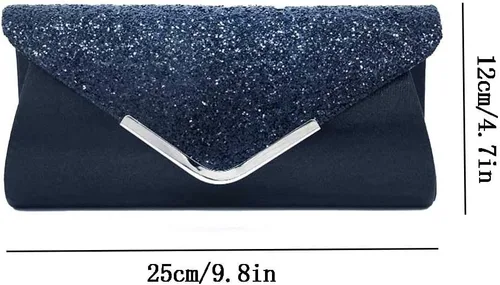Miniatura 2 de KALAIEN Bolsos de mano tipo sobre para mujer, con purpurina, para bodas y fiestas