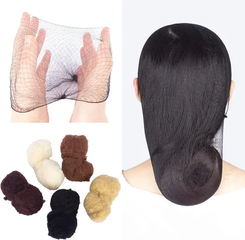 Miniatura 5 de WeKen Red de pelo invisible con borde elástico para mujeres, servicio de alimentos, ballet, moño, dormir, embalaje individual, 20 pulgadas