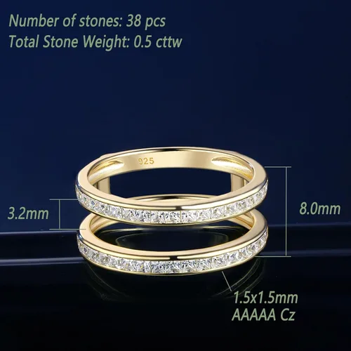 Miniatura 5 de Wuziwen Anillo realzador vintage de princesa para mujer, plata de ley 925 AAAAA CZ