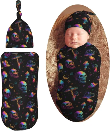 Miniatura 16 de Lindo patrón de dibujos animados de dinosaurios para recién nacido, manta para envolver con gorro, suave saco de dormir para bebé, elástico